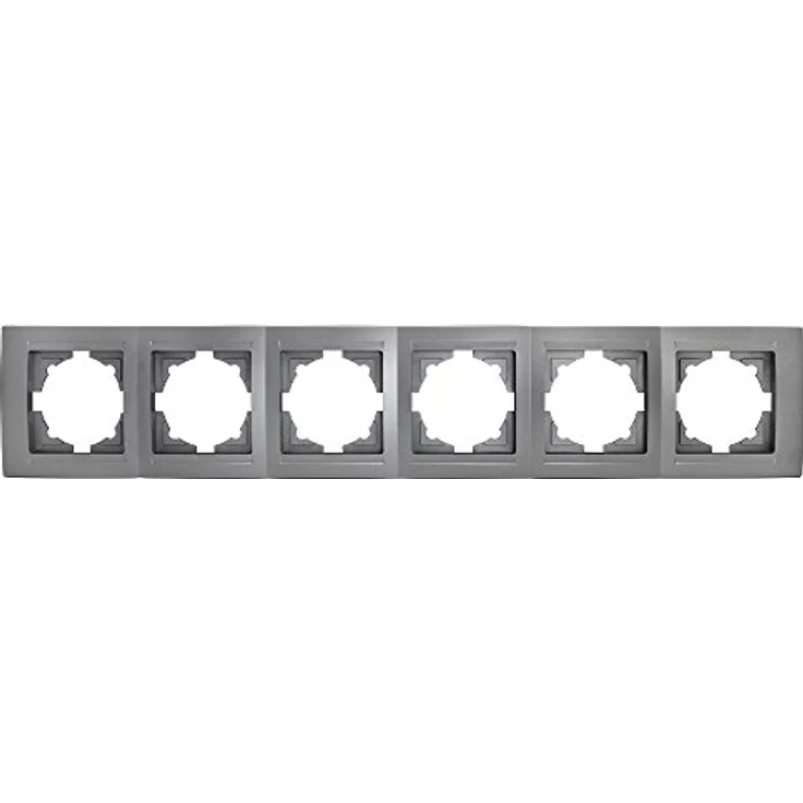 Günsan Moderna 6-fach Rahmen für 6 Steckdosen Schalter Dimmer, silber