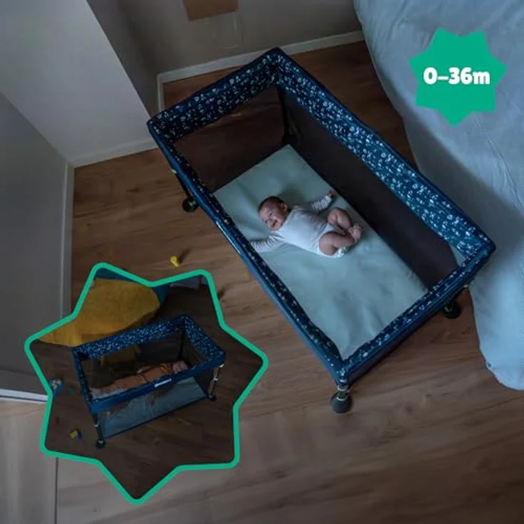 Badabulle Easy Clip Reisebett mit Matratze, kompakt, einfacher Auf- und Abbau, für Neugeborene bis 3 Jahre, inklusive Tragetasche – Bild 5