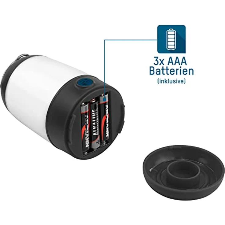 ANSMANN AG Mini Campinglampe, 3W LED mit 3 Leuchtfunktionen und Aufhängebügel, kompakte Taschenlampe – Bild 5