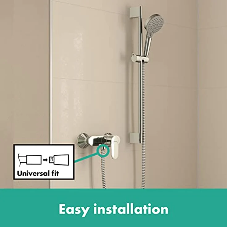 hansgrohe Vernis Blend - Duscharmatur Aufputz für 1 Verbraucher, Mischbatterie Dusche, Einhebelmischer, Chrom – Bild 3