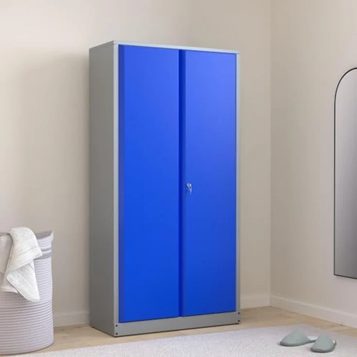 Küpper Hochschrank 70297, ultramarinblau, 91x180x45cm, 4 stabile Fachböden mit je 75 kg Tragkraft, abschließbar – Bild 2