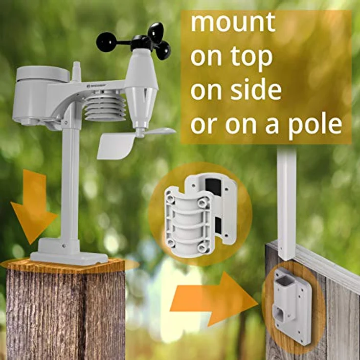 Bresser Wetterstation Weather Center 5-in-1 WLAN Prof. Sensor, 5-in-1 Sensorsystem mit Messwerten für Wind, Temperatur, Luftfeuchtigkeit und Niederschlag, Schwarz – Bild 6