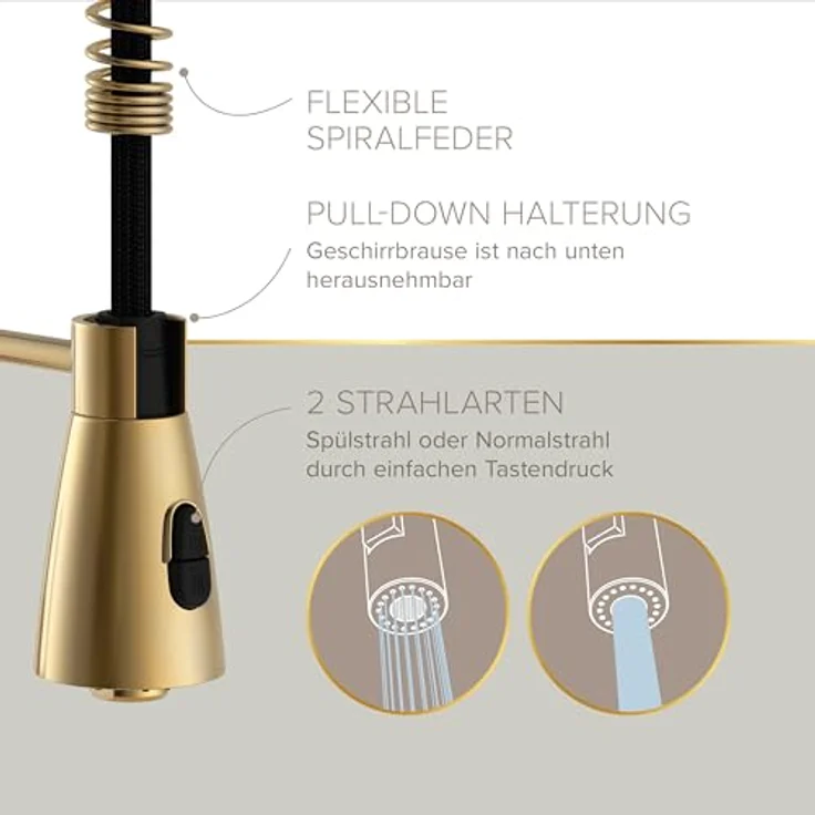 Lenz Küchenarmatur KALANI², Nickelfrei mit flexibler Pendelbrause und Anti-Fingerabdruck Oberfläche – Bild 5