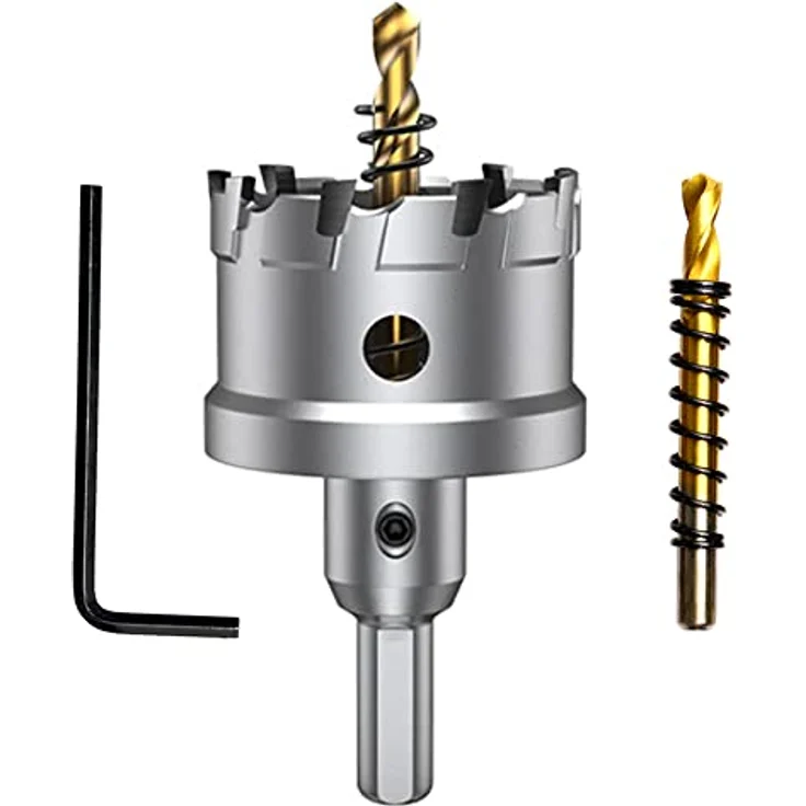 ASNOMY 48mm TCT Hartmetall-Lochsäge, leistungsfähiger Lochöffner für Edelstahl und Metall, 25mm Schnitttiefe, 10mm Schaftdurchmesser – Bild 1