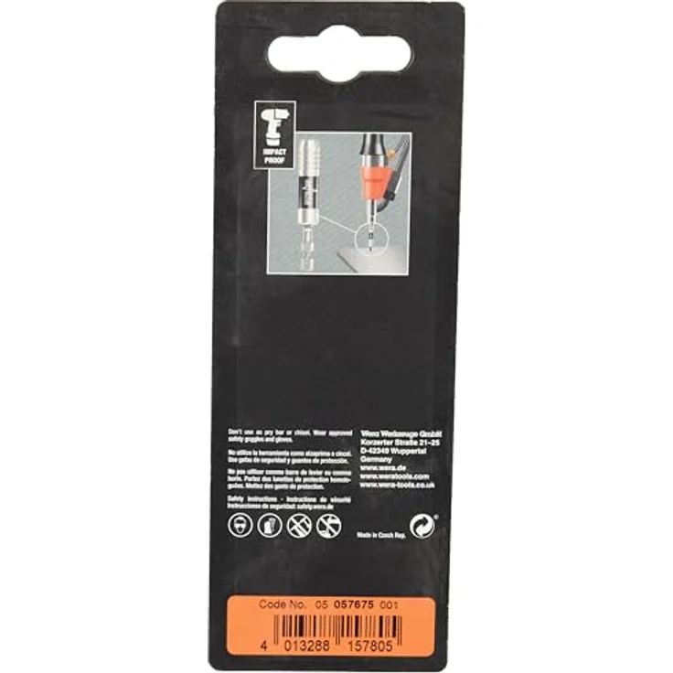 Wera 897/4 Impaktor 05057675001, Impaktor Halter mit Sprengring und Magnet, 75mm, für 1/4" Außensechskantantrieb – Bild 3