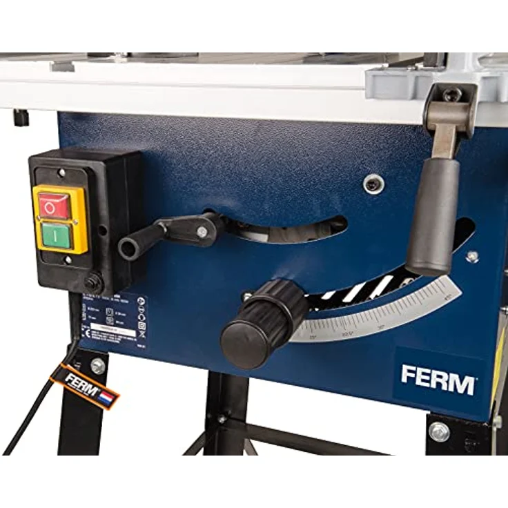 FERM Tischkreissäge 250mm - 1800 Watt - Ausziehbare Aluminium Arbeitstisch - Vakuum-Adapter - Winkelanschlag und Parallelführung - Inkl. T40 (TCT) Sägeblatt – Bild 9