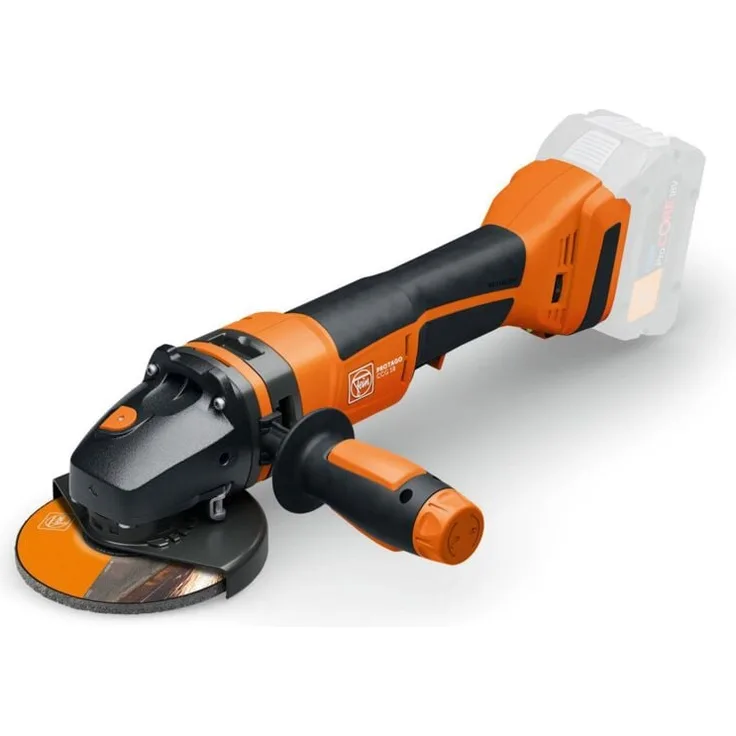 Fein Akku-Winkelschleifer protago ø 125 mm, 1200 Watt Leistung, umfassende Sicherheitsfeatures, Sanftanlauf, Wiederanlaufschutz, robustes Motorgehäuse
