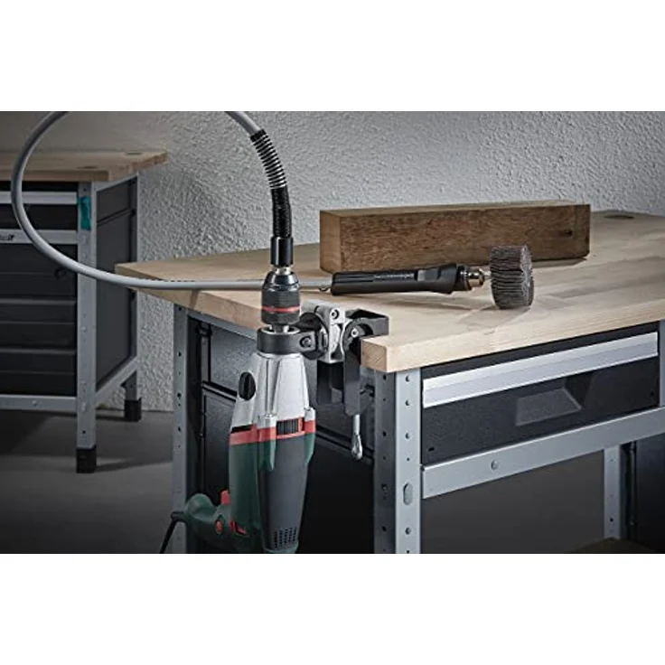 Wolfcraft Kombihalter für Bohrmaschine, robuste Halterung für präzise Schraub- und Bohrarbeiten – Bild 6