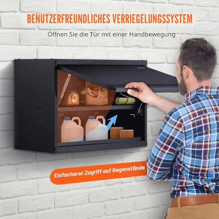 VEVOR Werkstatt Wandschrank, Hängeschrank 77 x 31,8 x 50 cm, 108 kg Tragfähigkeit, verstellbare Regale, SPCC-Stahlplatte – Bild 5