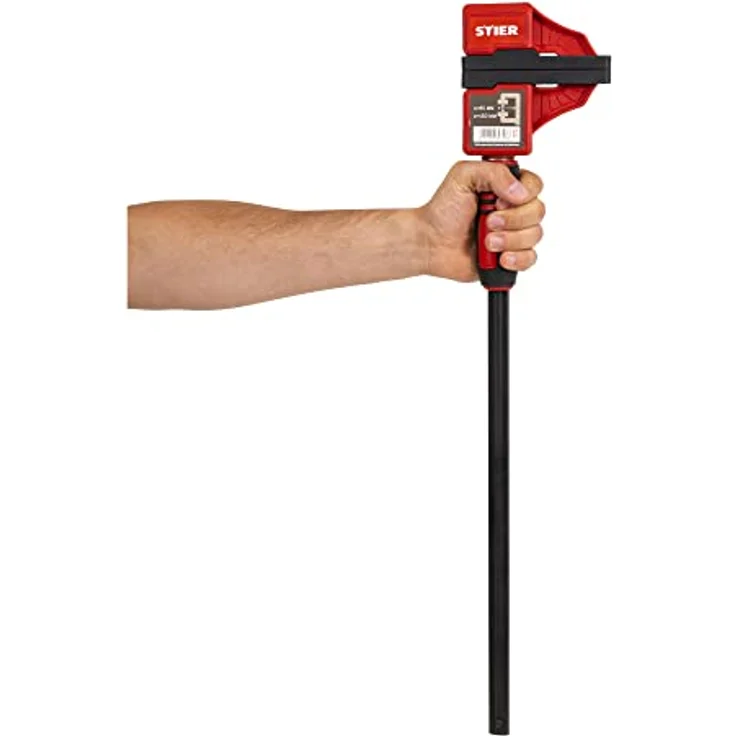 STIER Kompaktzwinge, optimal für Arbeiten auf engem Raum, 450 mm Spannweite, 60 mm Ausladung, große Spannbacken – Bild 4