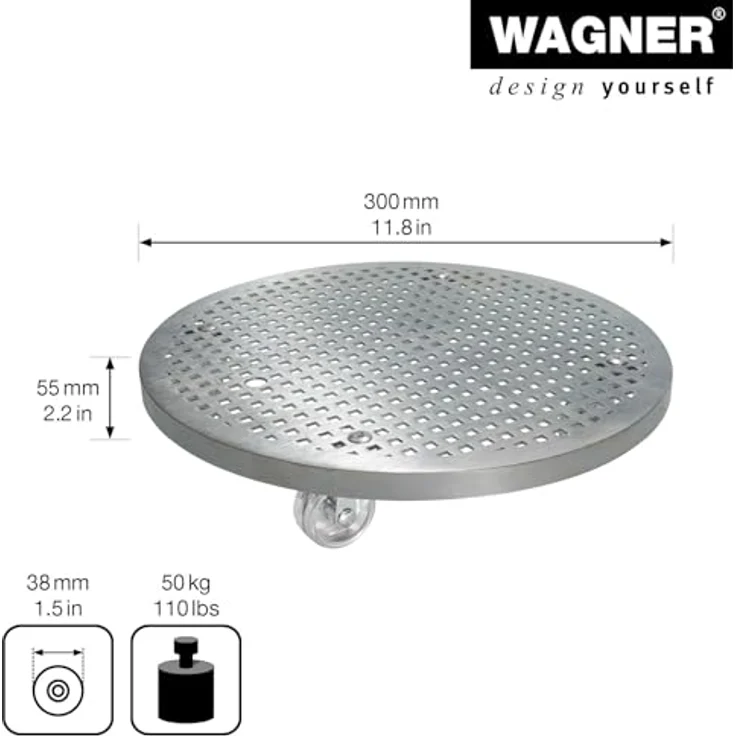 WAGNER Pflanzenroller Steel Retro, Ø 30 cm, verzinkter Stahl mit transparenten Rollen, Tragkraft 50 kg, für Innen- und Außenbereiche – Bild 3