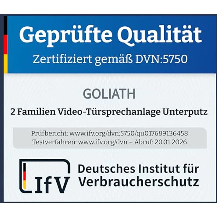 Goliath Intercom Video-Türsprechanlage Basic-Line, 7-Zoll HD Monitor in Weiß/Schwarz, 2-Draht, für 3-Familienhaus mit App-Funktion und 170° Kamera – Bild 2