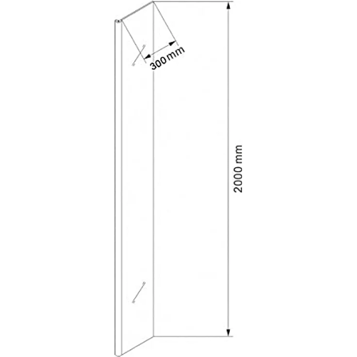 BERNSTEIN Seitenelement Spritzschutz NT106, 10 mm graues ESG-Sicherheitsglas, rahmenlos für Walk-In Dusche – Bild 3