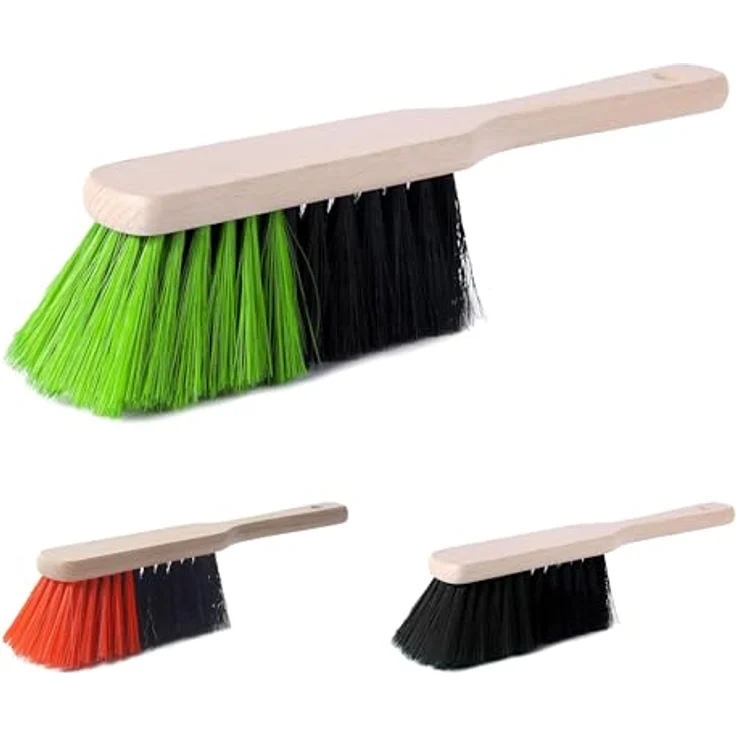Garronda Handfeger GD-0009, Kleiner Handbesen mit Kunstborsten, Schwarz/Grün, 29 cm, ideal für Garten und Haushalt – Bild 1