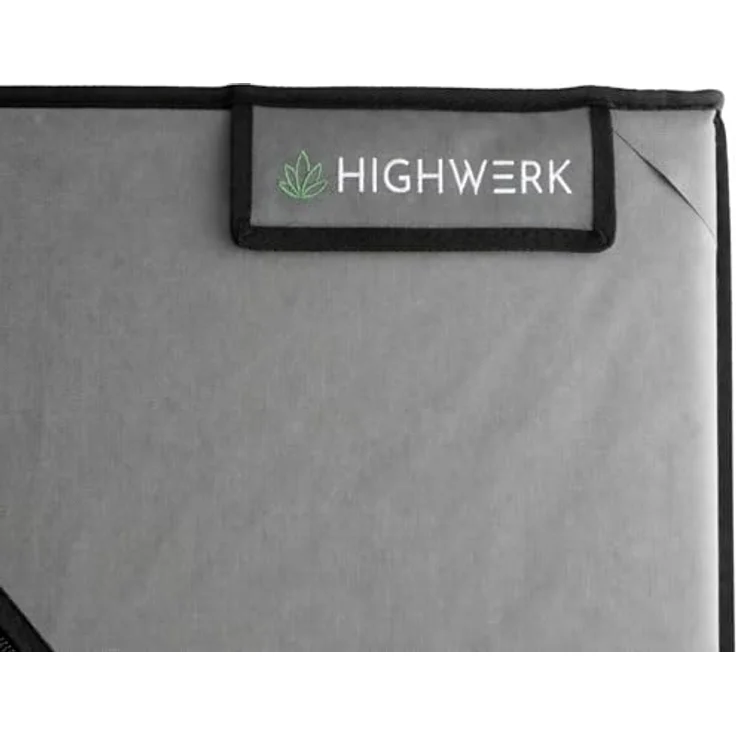 HIGHWERK Growzelt "MyHomeGrow" 240 x 120 x 200 cm, graues Indoor Zuchtzelt mit 99,9% Lichtundurchlässigkeit und 95% Lichtreflektion – Bild 8