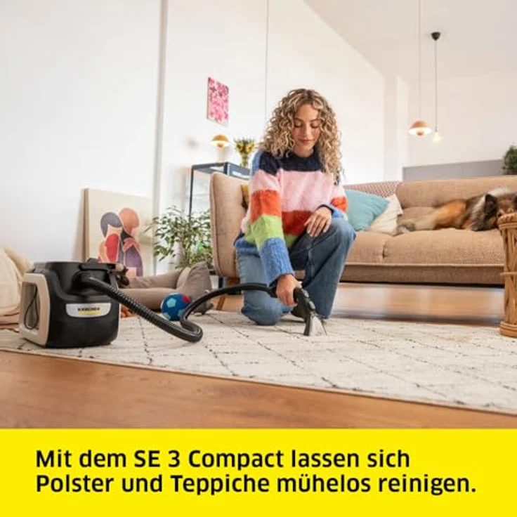 Kärcher Waschsauger SE 3 Compact, 500 W, 1,7 l, 2,76 m2, 4,1 kg, Sprühsaugschlauch, Weiß – Bild 2