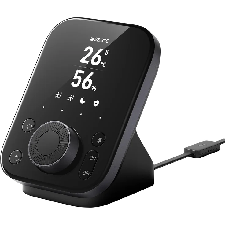 SwitchBot WLAN Thermo-Hygrometer Hub 3, schwarzes Thermometer + Hygrometer für präzise Temperatur- und Feuchtigkeitsmessung