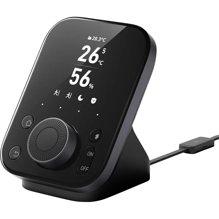 SwitchBot WLAN Thermo-Hygrometer Hub 3, schwarzes Thermometer + Hygrometer für präzise Temperatur- und Feuchtigkeitsmessung