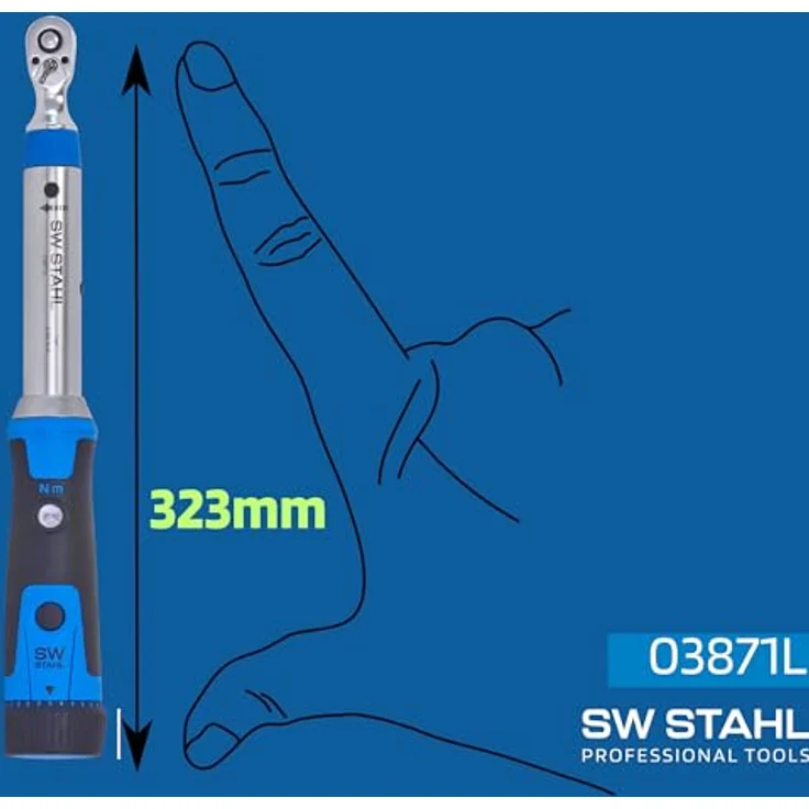 SW-Stahl 03871L Profi Drehmomentschlüssel 1/4 Zoll, einstellbarer Drehmomentbereich 5-25 Nm, Chrom-Vanadium Stahl, mit 48 Zähnen Ratsche, für Fahrrad, Motorrad und PKW-Reparaturen – Bild 2