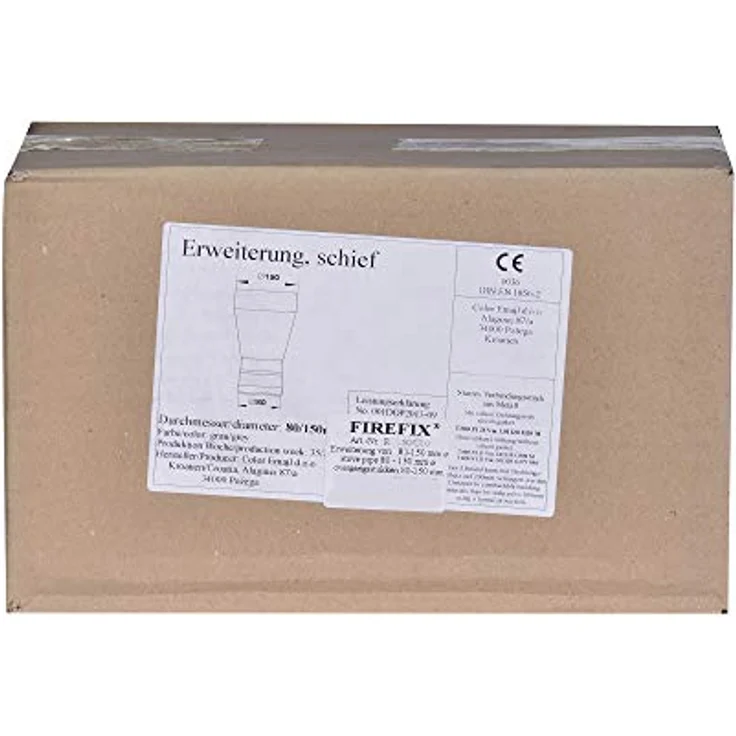 FIREFIX R150/Ü10 Erweiterung 80 auf 150, schwarz lackiert, Dichtung für 2 mm starke Rauchrohre, 125 mm lang, geprüft nach DIN EN 1856-2:2009 – Bild 2