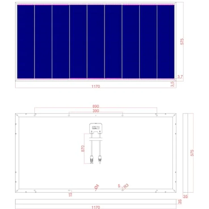Esotec monokristallines Solarmodul 125Wp, 30,5V, MC4, wetterfest mit 9 Strings und Bypass Dioden – Bild 5