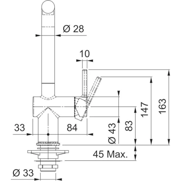 FRANKE Active L, Küchenarmatur mit hohem Auslauf, 180° Schwenkbereich, Wasserspar-Kartusche, EasyInstallation – Bild 3