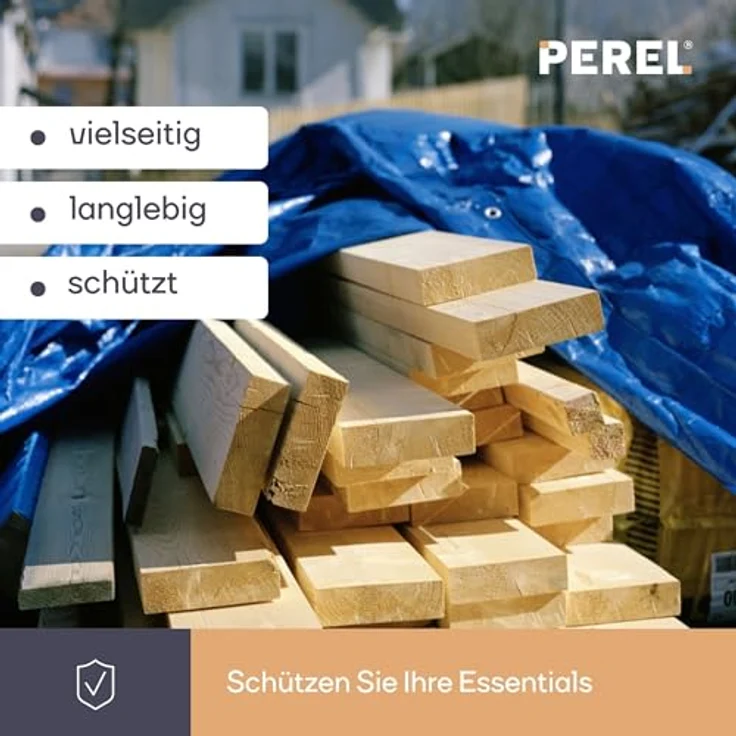 Perel 140-0508 Abdeckplane Super Stark, Blau-Schwarz, 5 x 8 m – Bild 3