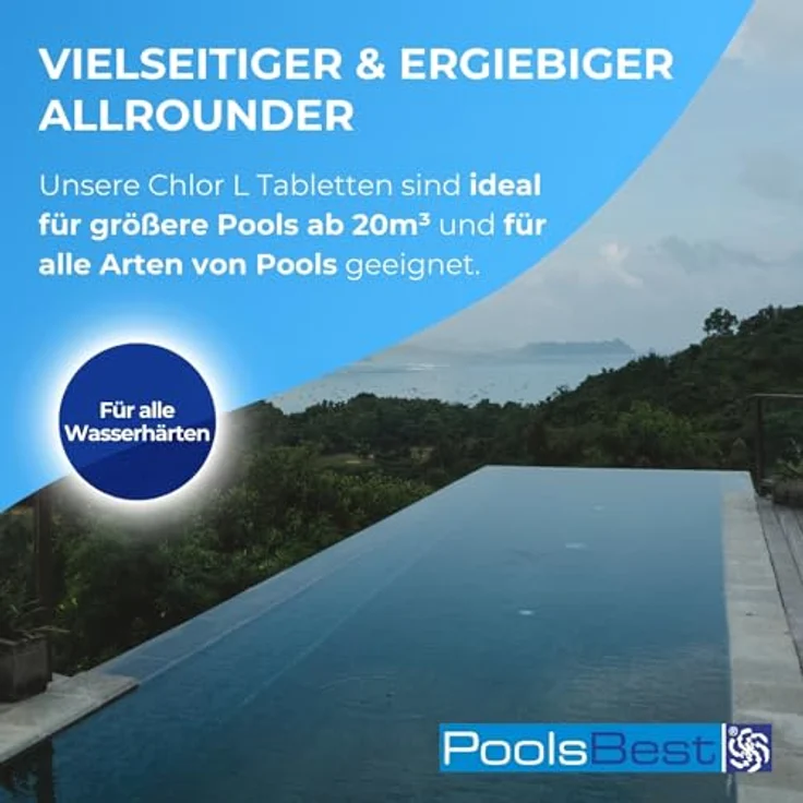 3 kg - PoolsBest® Chlor L 200g Tabletten 92% Aktivchlor langsamlöslich – Bild 7