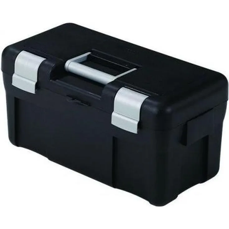 Csdk SL Werkzeugkoffer, 20 Werkzeugkasten aus schlagfestem Polypropylen, Schwarz/Silber, kompakte Maße 260 x 518 x 275 mm
