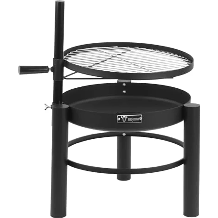 BBQ-Toro Feuerschale mit Grillrost Ø 50 cm, Höhenverstellbarer 2in1 Feuerkorb, mobile Feuerstelle aus hitzebeständigem Stahl, ideal für Garten und Terrasse – Bild 1