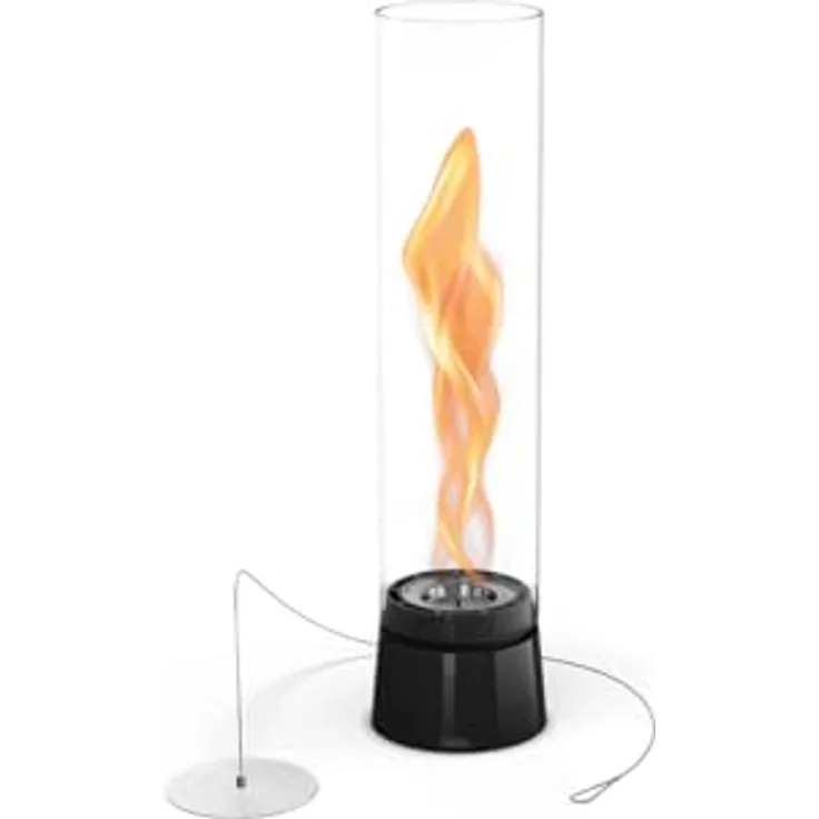 höfats Spin air 900, Tischfeuer in Schwarz – moderner Bioethanol-Tischkamin mit langer Brenndauer, emaillierter Gussfuß und innovativer Bio-Burner-Technologie
