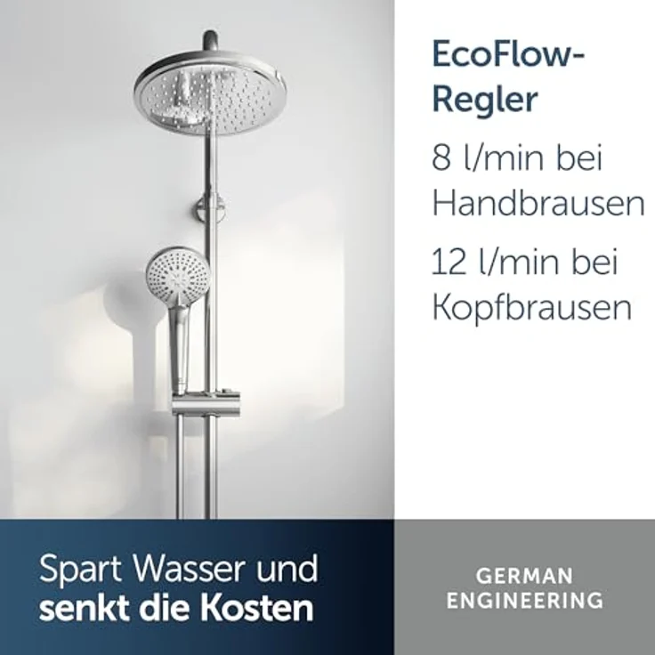 Ideal Standard Duschsystem Ideal Standard Duschsys. m. Brausetherm. Ceratherm T25, verchromt, A7 with 3-Funktionshandbrause, Antikalkfunktion, und thermostatischer Kontrolle – Bild 4