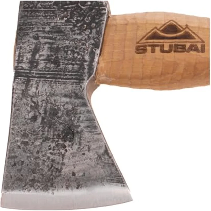 STUBAI Campingbeil Serles, handgeschmiedet aus Kohlenstoffstahl, 800 g, 240 mm mit geöltem Hickorystiel und Lederscheide – ideal für Outdoor, Bushcraft, Survival, Trekking – Bild 3