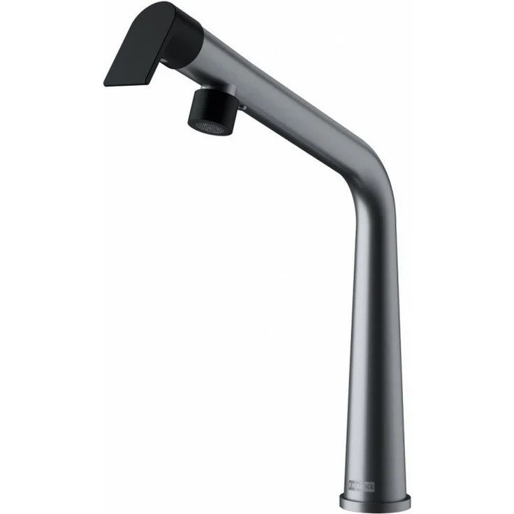 Franke Icon Armatur 115.0625.186, Edelstahl Optik Hochdruck Küchenarmatur mit schwenkbarem L-Auslauf