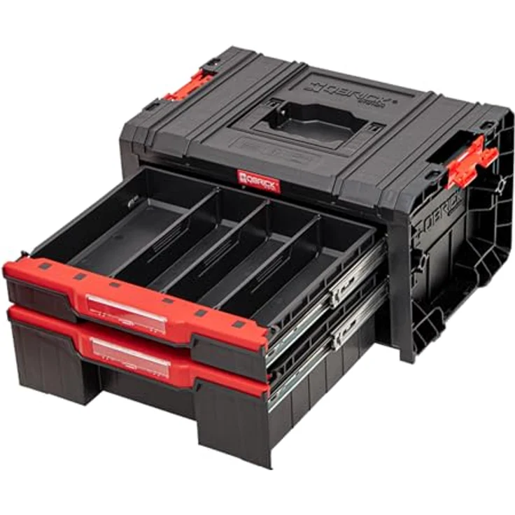 Qbrick System Pro Drawer 2 Toolbox 2.0, modularer Werkzeugkoffer mit 2 ausziehbaren Schubladen, 5 verstellbaren Trennwänden und automatischer Schubladensperre – Bild 4
