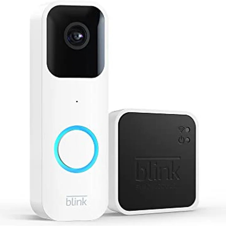Blink Video Doorbell + Sync Module 2 | Zwei-Wege-Audio, HD-Video, App-Benachrichtigungen, einfache Einrichtung, Alexa-fähig – kabellos oder kabelgebunden, weiß – Bild 1