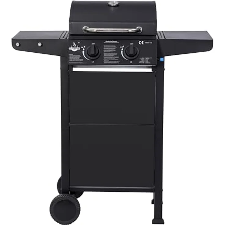 El Fuego Gasgrill "San Jose 2 Brenner" mit Gusseisen Grillrost und Thermometer, schwarz