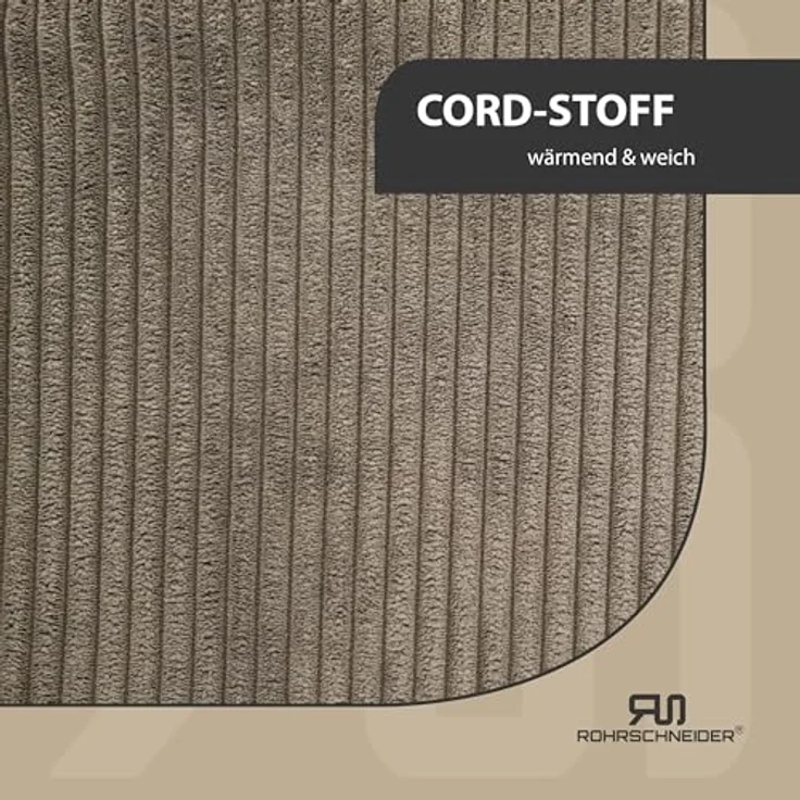 Rohrschneider Hundebett | für kleine Hunde | mit Hundekissen Cord | waschbarer Bezug | inkl. Futternapf (Taupe, 55 x 42 cm) – Bild 4
