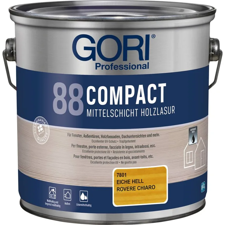 GORI Professional 88 COMPACT, Mittelschicht-Holzlasur, eiche hell, 2,5 l - Preisvergleich