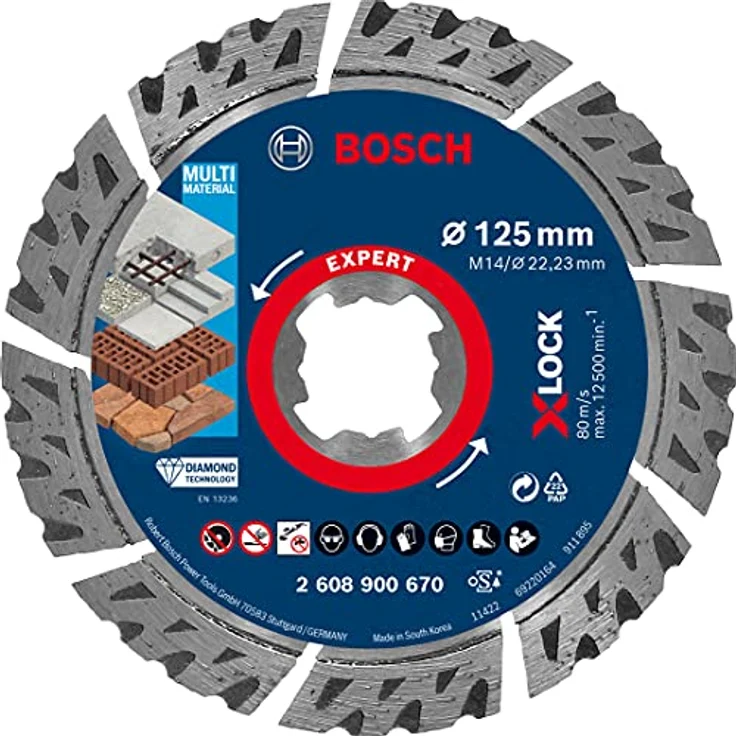 Bosch Professional Expert MultiMaterial X-LOCK Diamanttrennscheiben,125 x 22,23 x 2,4 x 12 mm – Bild 1