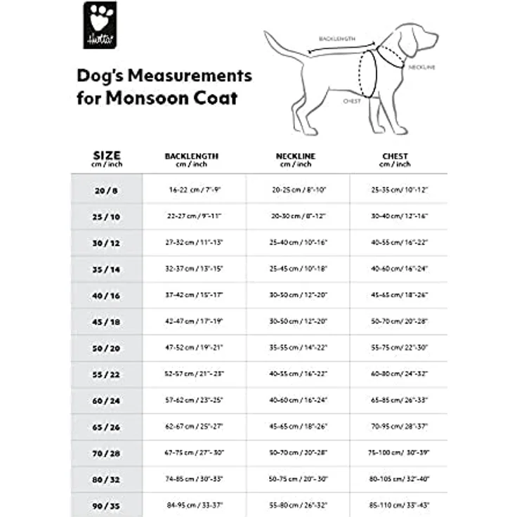Hurtta Monsoon Hunderegenmantel, Wasserdicht Regenjacke für Hunde mit Reflektoren, Schwarz 35cm – Bild 5