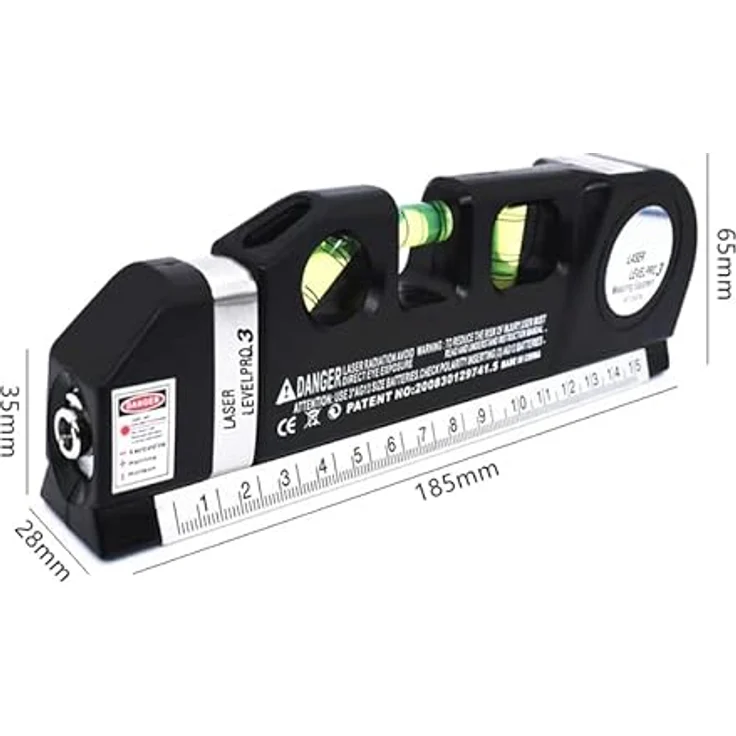 Retoo Wasserwaage Laser Wasserwaage Linienlaser Maßband Laserwasserwaage Multifunktion, Schwarz - Zeigt perfekt gerade Linien, Schafft die für die Malerei – Bild 9