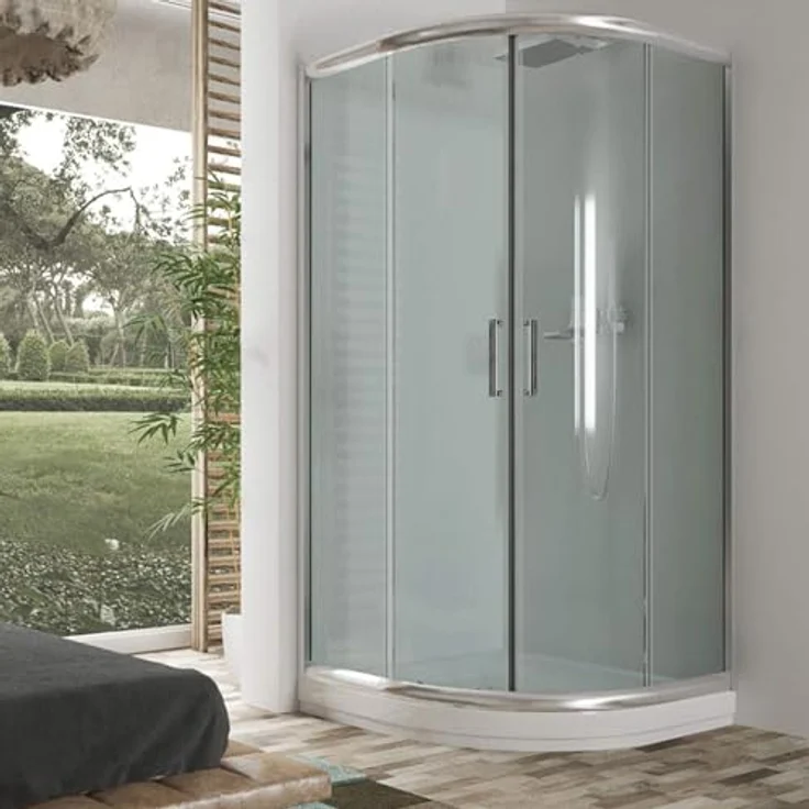 Eckeinstieg Duschkabine Runddusche 90x90 H185 Transparent 6mm Glas Mod. Alabama – Bild 5