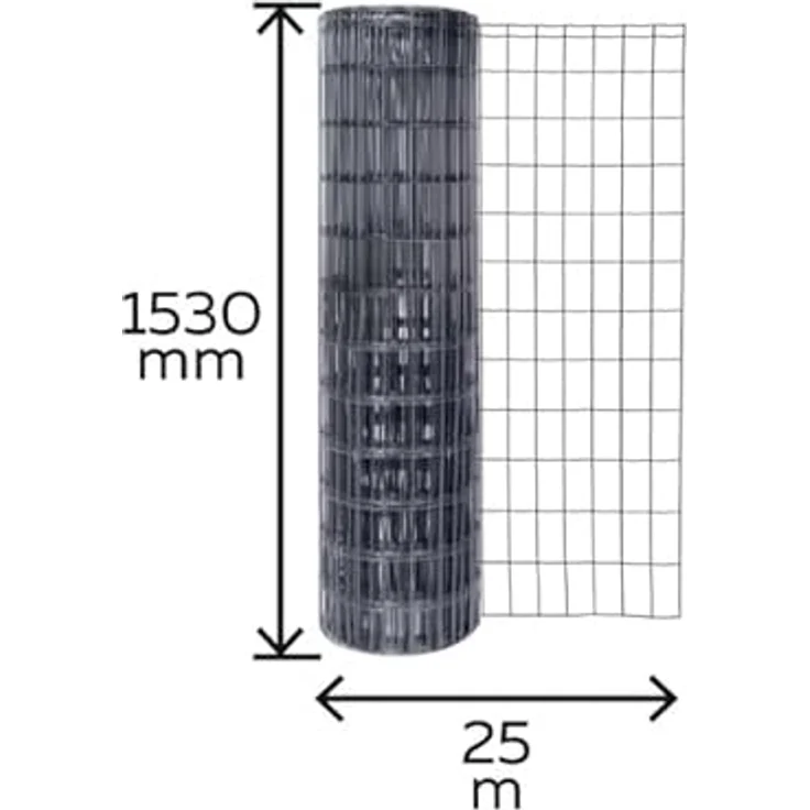 Alberts 604905 Schweißgitter Fix-Clip Pro®, anthrazit-metallic, Höhe 153 cm, Länge 25 m, Maschenweite 50 x 100 mm, Stahl verzinkt – Bild 2