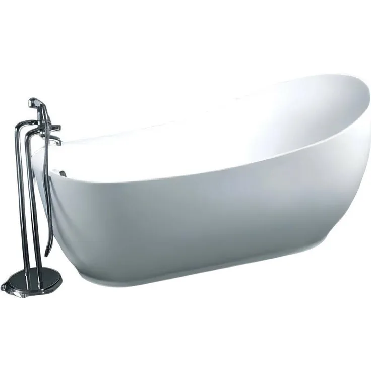 Xlmoebel Badewanne XLMOEBEL Komfortwanne, freistehend, oval, hochwertiges Acryl, elegant Weiß, 180 cm Länge, Made in Europa