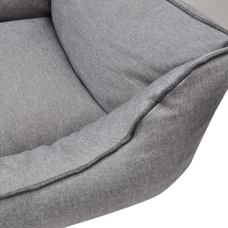Aumüller Hundesofa Basic Line, Grau - 100 cm - Sofa für Hunde mit formstabilen Kissenrand | Herausnehmbares Kissen | Abnehmbarer Bezug | Gefertigt in Europa – Bild 3