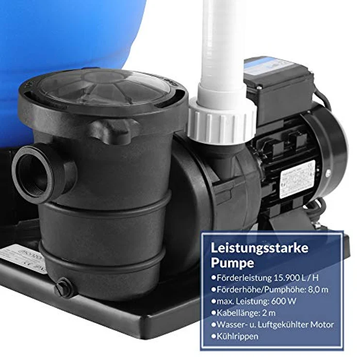 Monzana - Sandfilteranlage Pool Filteranlage 15900 L-h, 6-Wege-Ventil, 60 Liter Tank – Bild 2