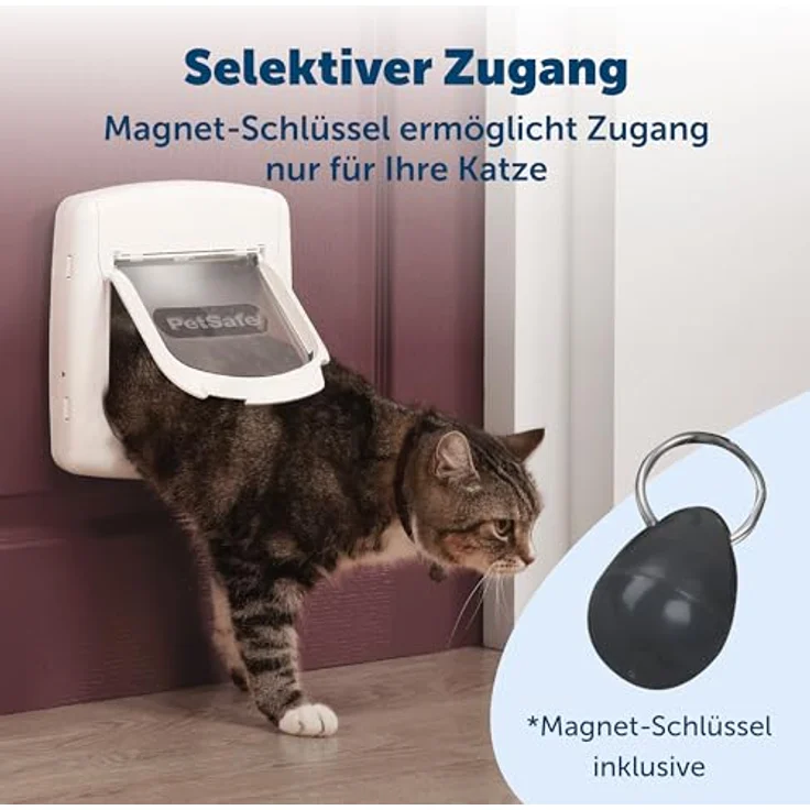 PetSafe Haustierklappe Göbel K 420 SGIFD, Magnethalsband mit 4 Verschlussoptionen, für Katzen bis 7 kg, Farbe Braun – Bild 2