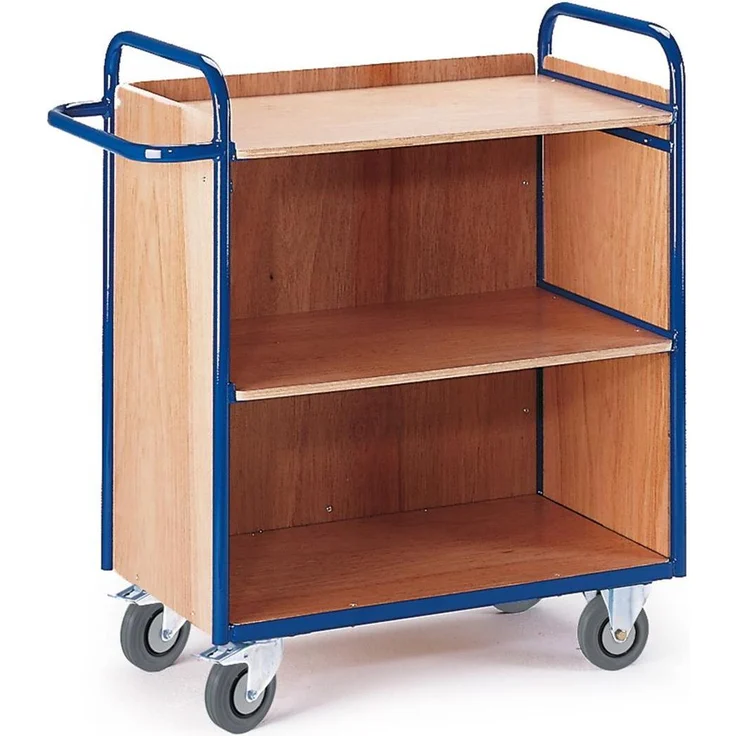 Rollcart Etagenwagen 08-7332, Transportwagen mit 3 Etagen, hohe Tragkraft von 150 kg, blau