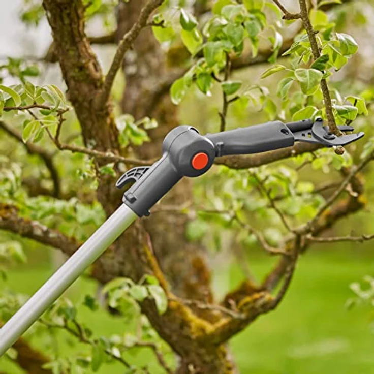 Gardena Akku-Teleskop-Baumschere HighCut 360/18V P4A ohne Akku: Astschere mit Teleskopstiel für Zweige in bis zu 5 m Höhe,schwenkbarer Schneidkopf, ergonomischer Griff, LED-Anzeige (14776-55) – Bild 3
